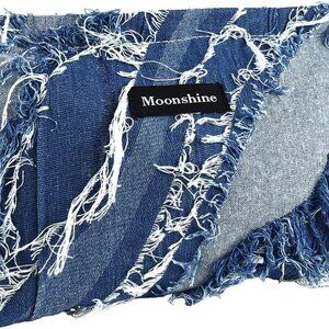 Denim Makeup Bag for Women Girls Large Cosmetic Bag Jean Tote Bags Denim Pattern